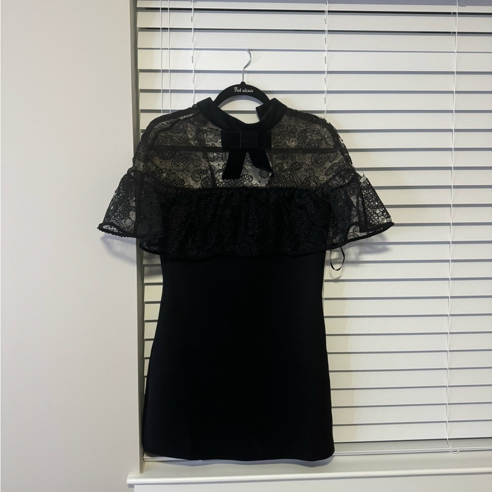 Elegant Black Self Portrait Lace Dress